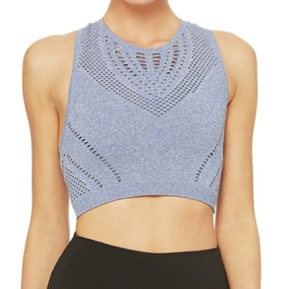 Alo Yoga Lark Crop Tank - Cobalt Heather Small